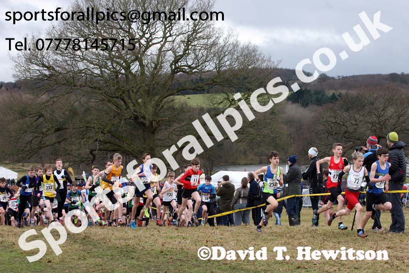 Boys under-13s, 2018 Northern Cross Country Champs., Harewood House, Leeds. Photo: David T. Hewitson/Sports for All Pics